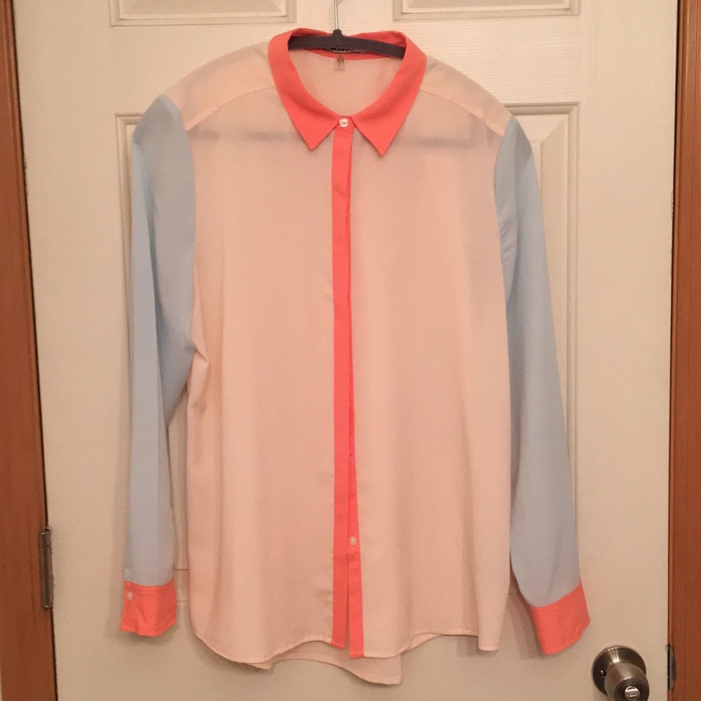 DKNY sheer dress blouse